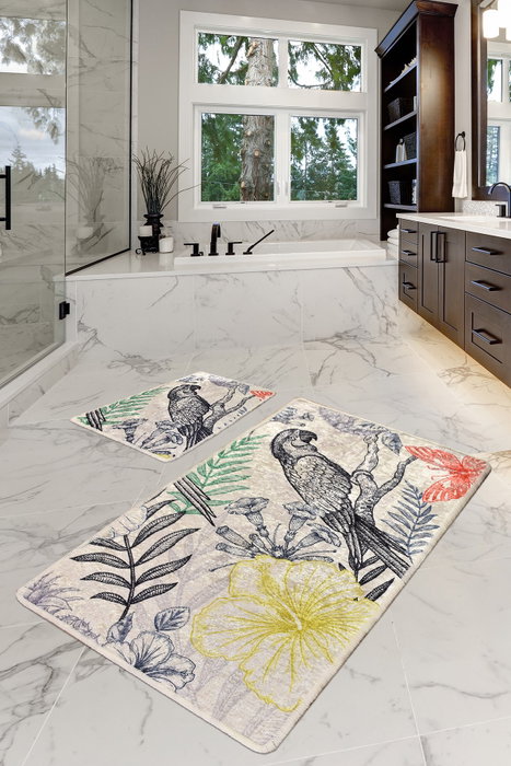 Mijölnir Juego de alfombras de baño Parrot Multicolor